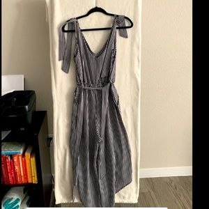 Black and white striped jumpsuit